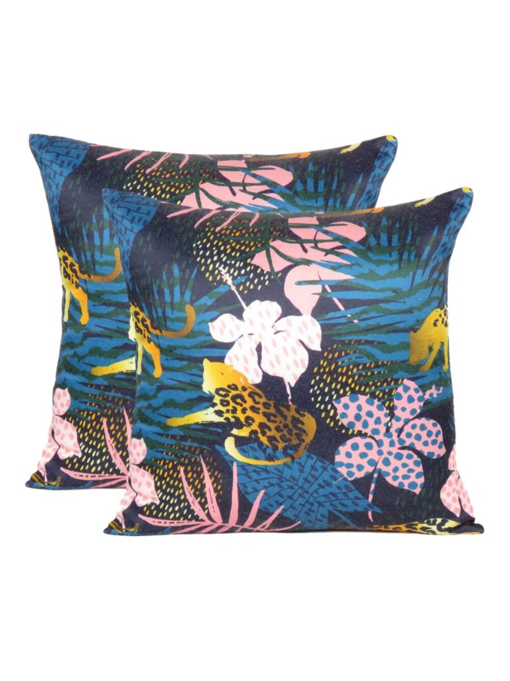 Oussum Stylish Cotton Floral Printed Cushion Cover Square Pillow Case Set of 2